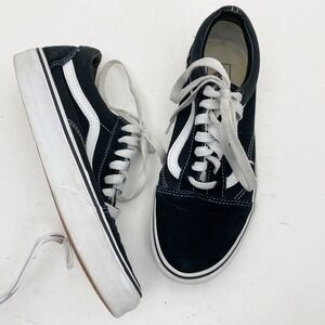 Vans Old Skool Black White Suede Canvas Low Top Skate Shoes Mens 6.5 Womens 8